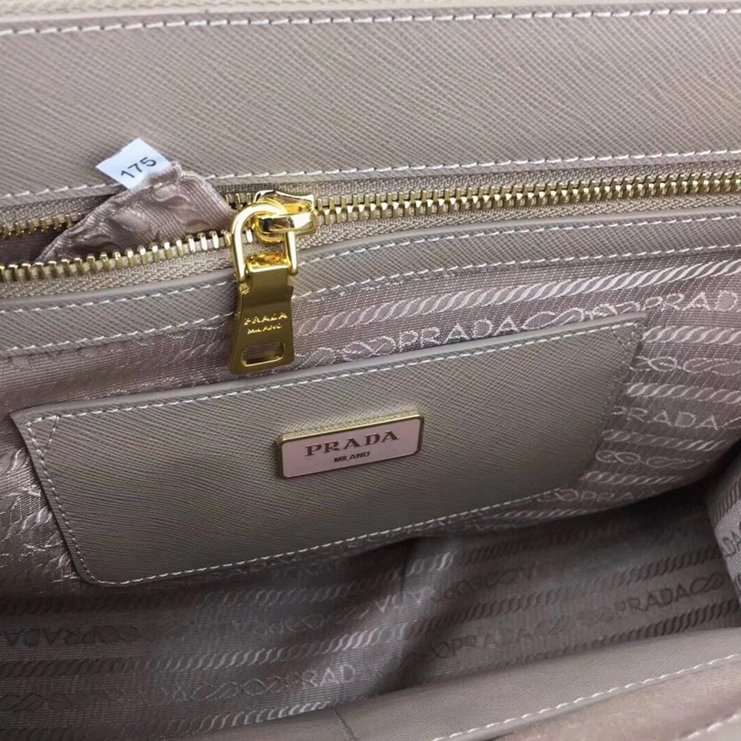 Prada Galleria Large Bag Fake in Grey angle 4