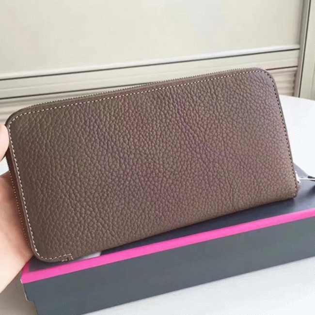 Etoupe Luxury Replica Hermes Wallet Azap Zipped angle 5