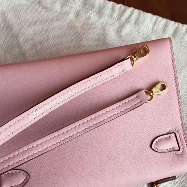 Dragee Swift Rose Imitation Hermes Kelly Mini II 20CM Purse angle 2