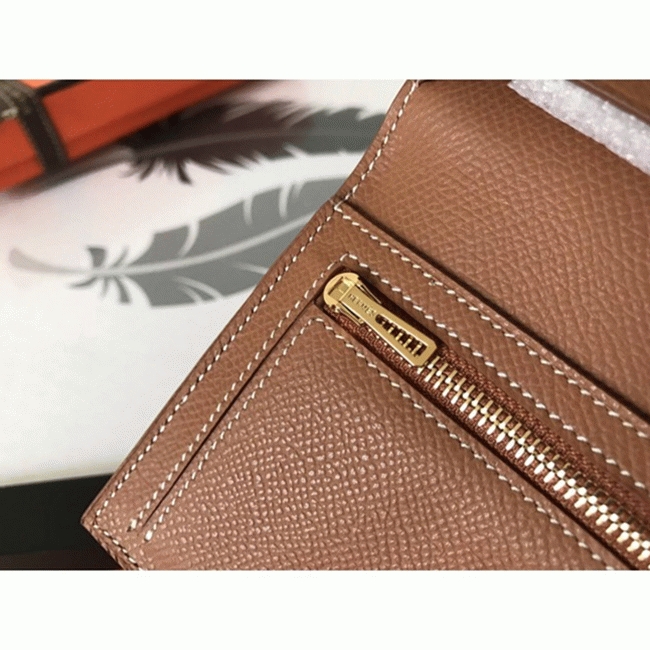 Brown Epsom Fake Hermes Bearn Wallet angle 4