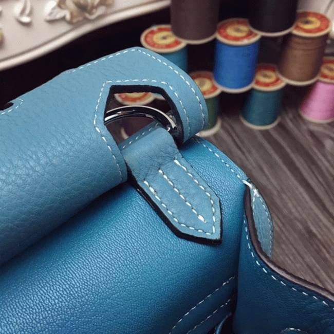 Blue jean knockoff Hermes Jypsiere 31cm handbag angle 5