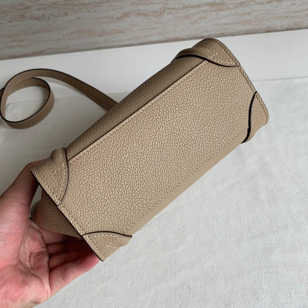 Celine Nano Luggage Tote Bag Knockoff in Dune angle 3
