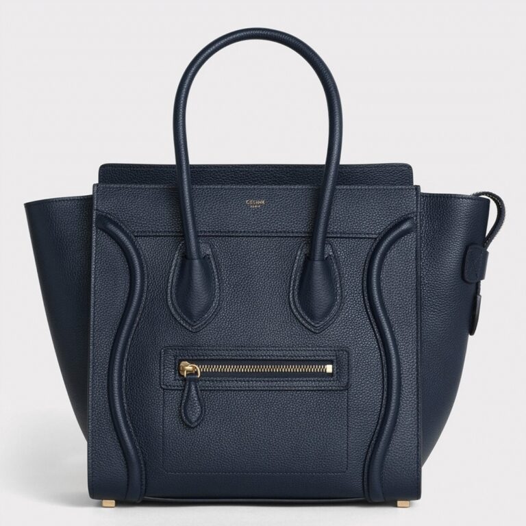 Celine Micro Luggage Tote Bag Imitation in Navy Blue