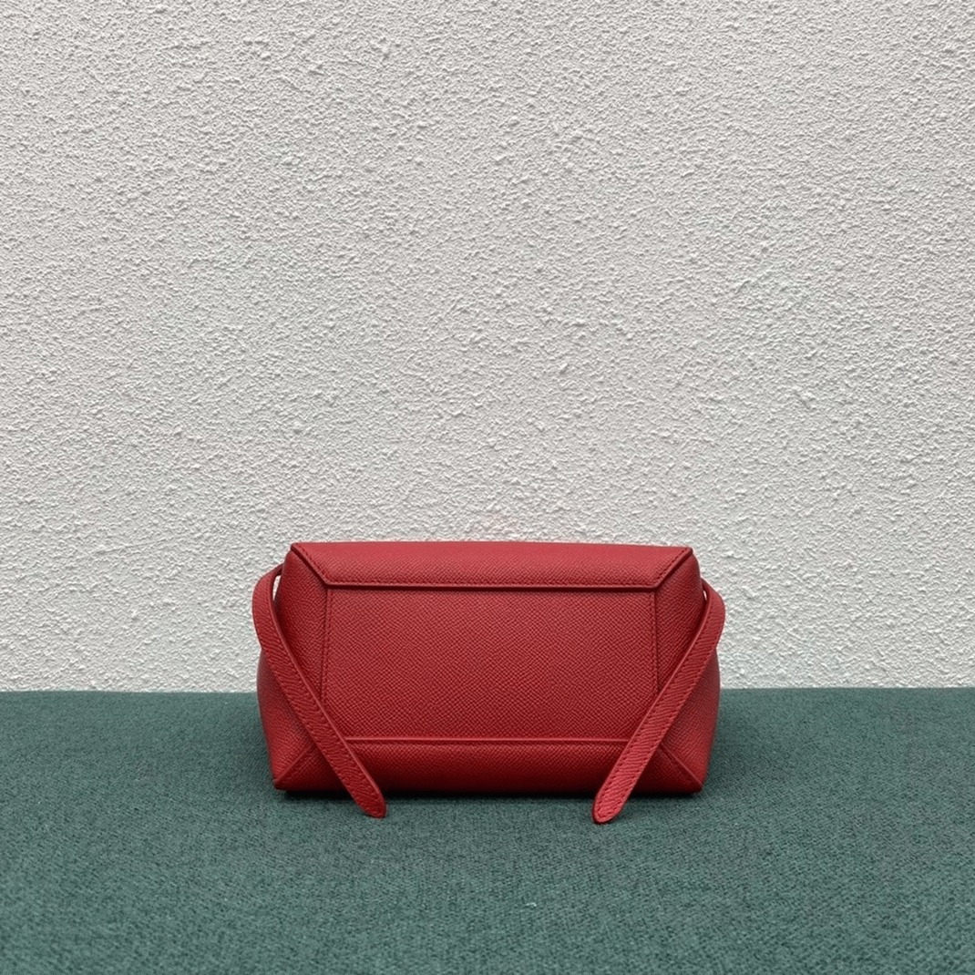 Celine Belt Nano Bag Knockoff in Red angle 4