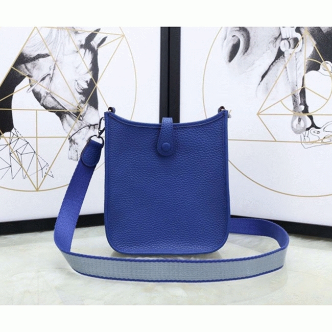 Blue Electric Evelyne II TPM Bag Fake Hermes Small Shoulder Bag angle 2