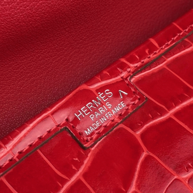 Red fake Hermes Jige Elan 29 clutch bag angle 2