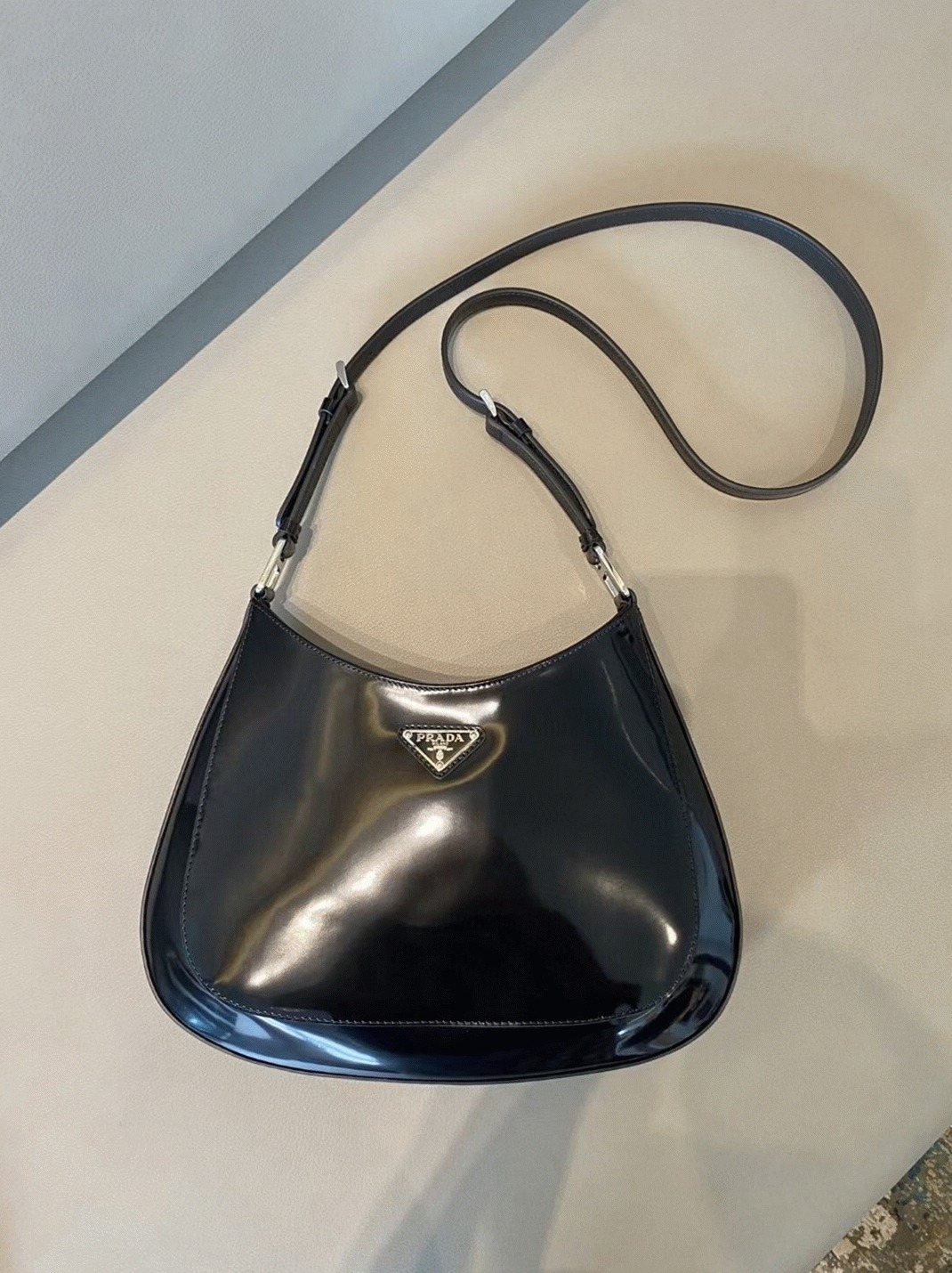 Black Prada Cleo Large Bag Fake angle 5