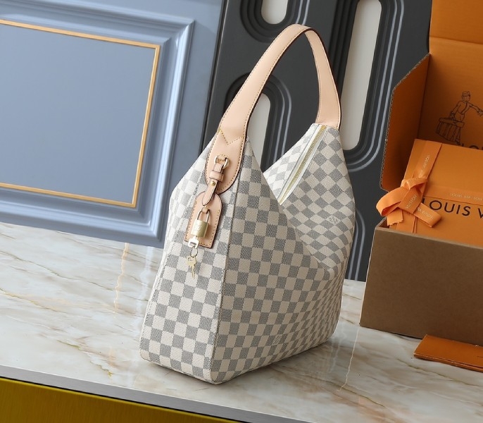 LV Damier Azur Slouchy MM angle 2