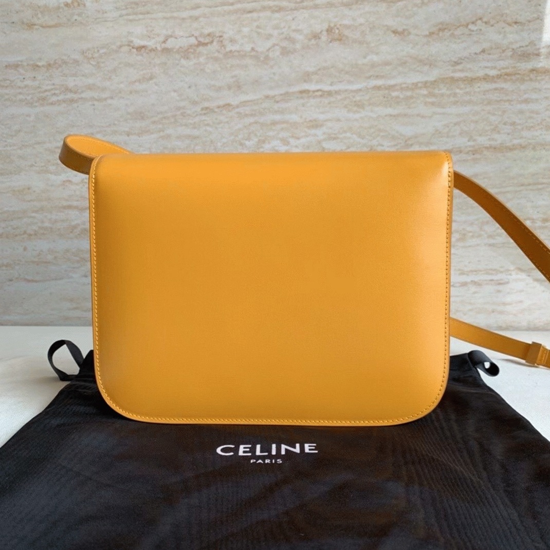 Top Quality Knockoff Celine Classic Box Medium Bag In Yellow angle 2