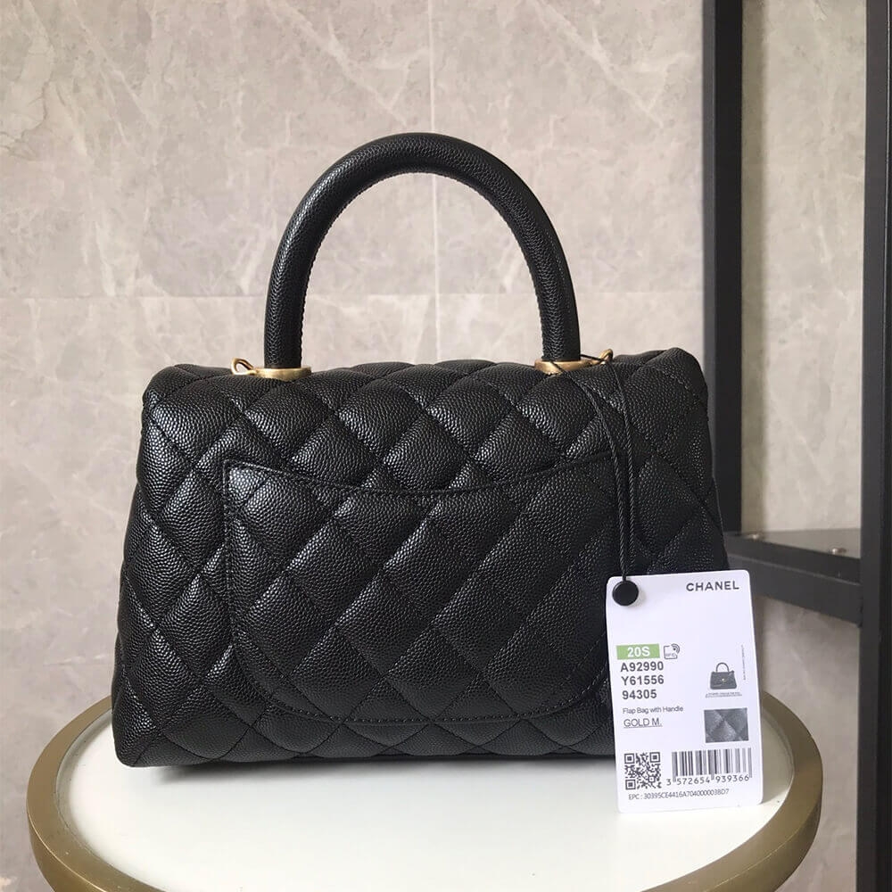 Chanel Coco handle flap shoulder bag PM angle 3