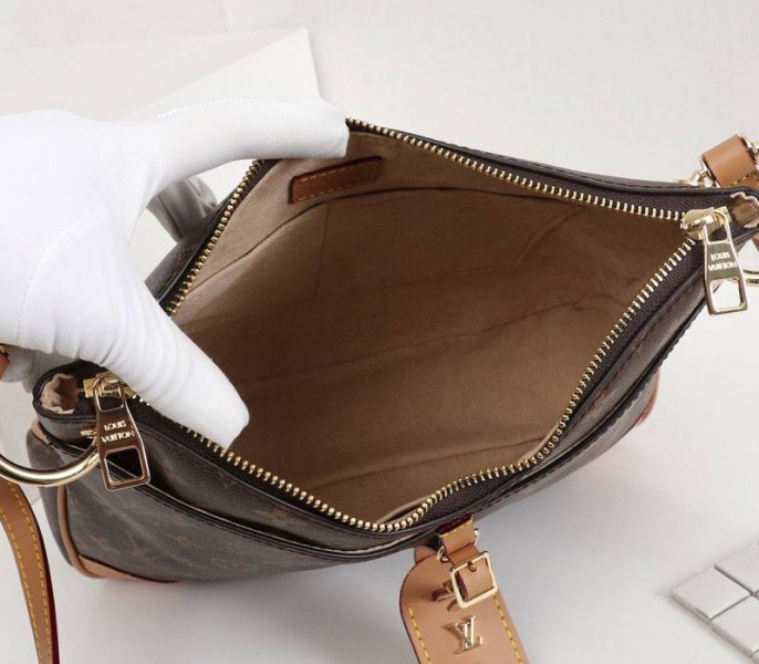 Louis Vuitton Monogram Canvas Odeon MM Bag In Natural angle 3