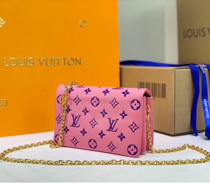 Louis Vuitton Coussin Pochette In Pink And Purple angle 2