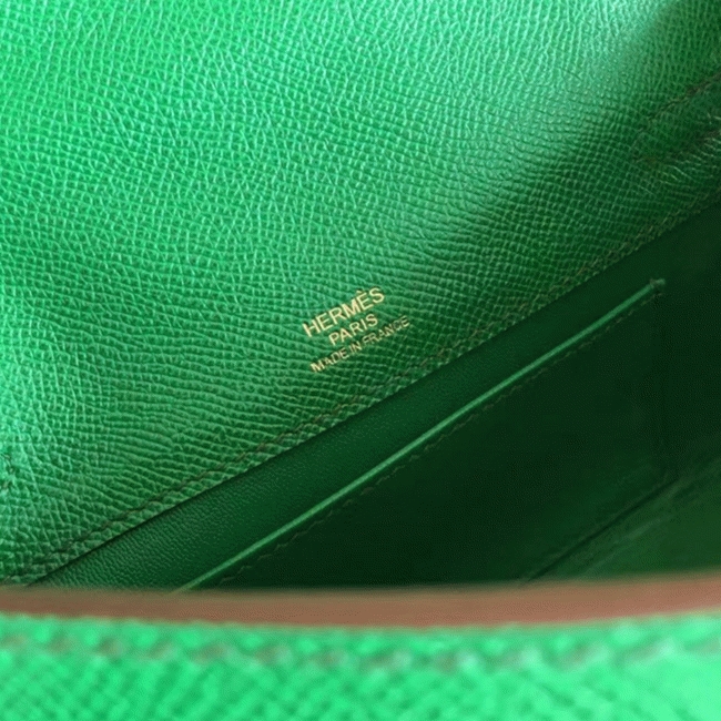 Bamboo Epsom Knockoff Hermes Kelly Pochette Nature-Tone Bag angle 5