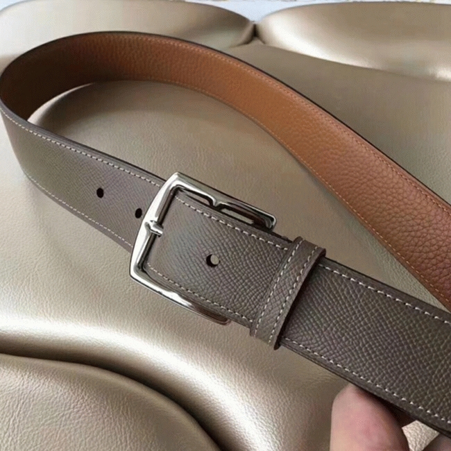 1:1 fake Hermes Etriviere 40 belt in etoupe color angle 2