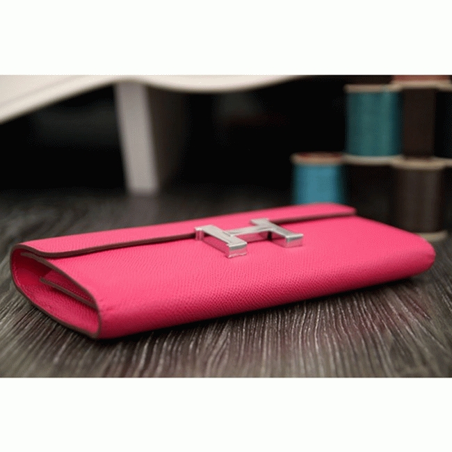 Peach knockoff Hermes Constance wallet angle 3