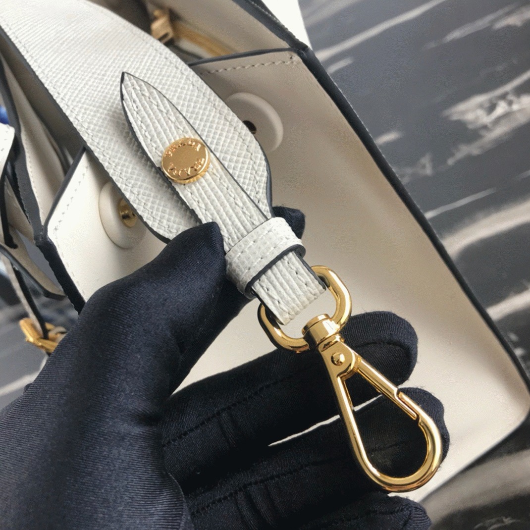 Prada Monochrome Small Bag Knockoff in White angle 2