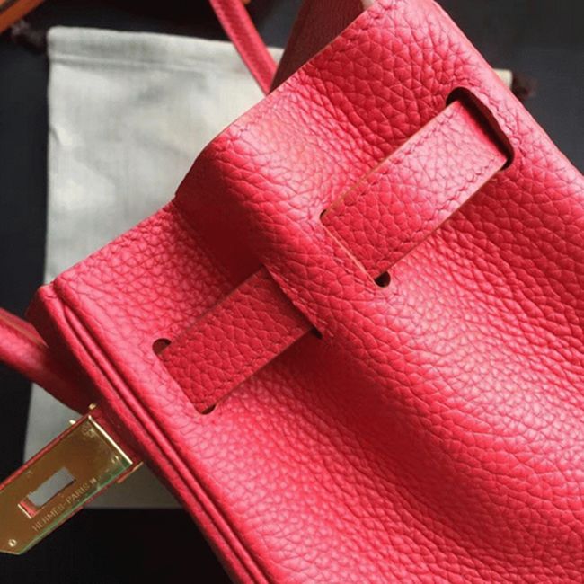 Budget Red Hermes Birkin 30cm Fake Bag angle 5