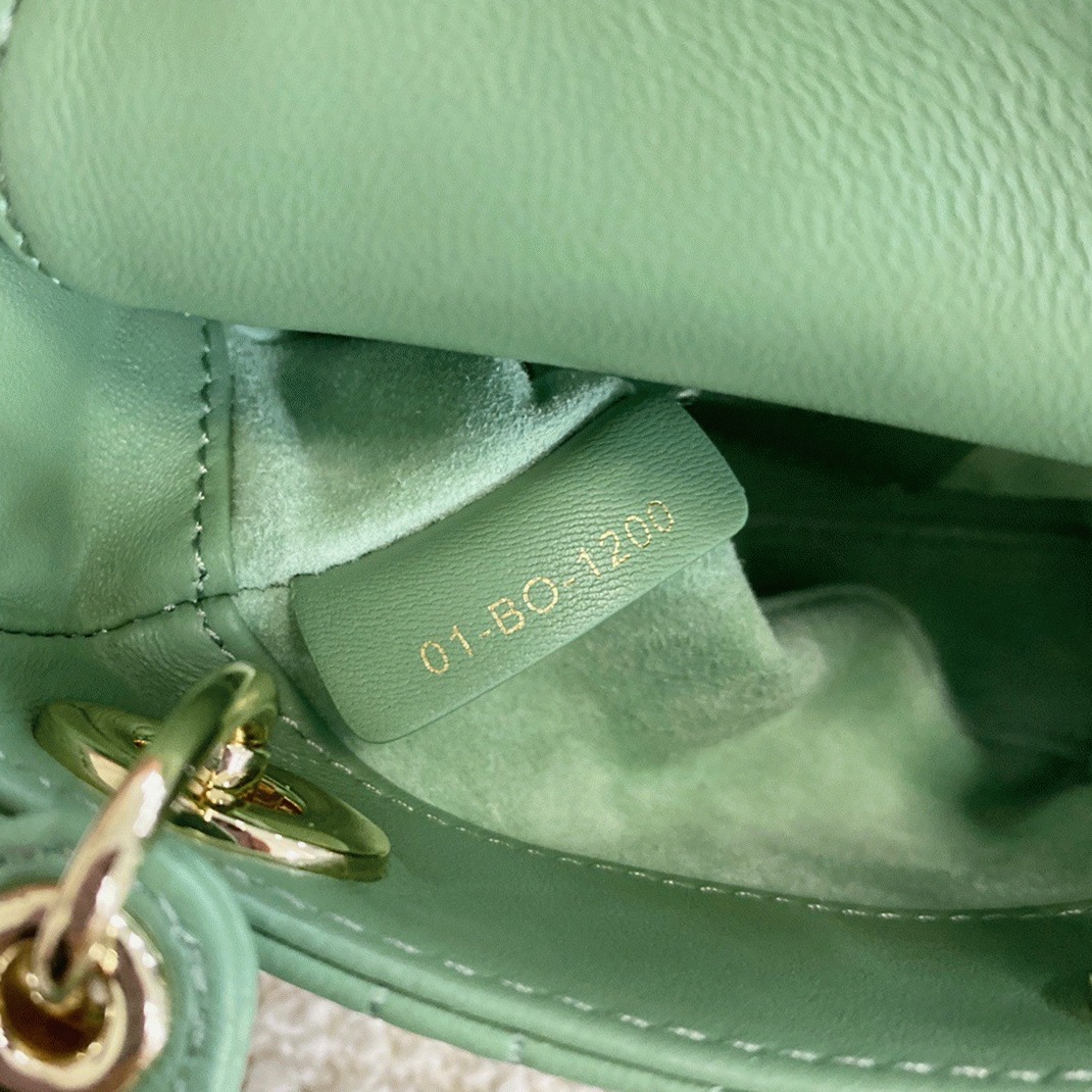 Dior Lady Dior Micro Bag Knockoff in Mint Cannage Lambskin angle 5