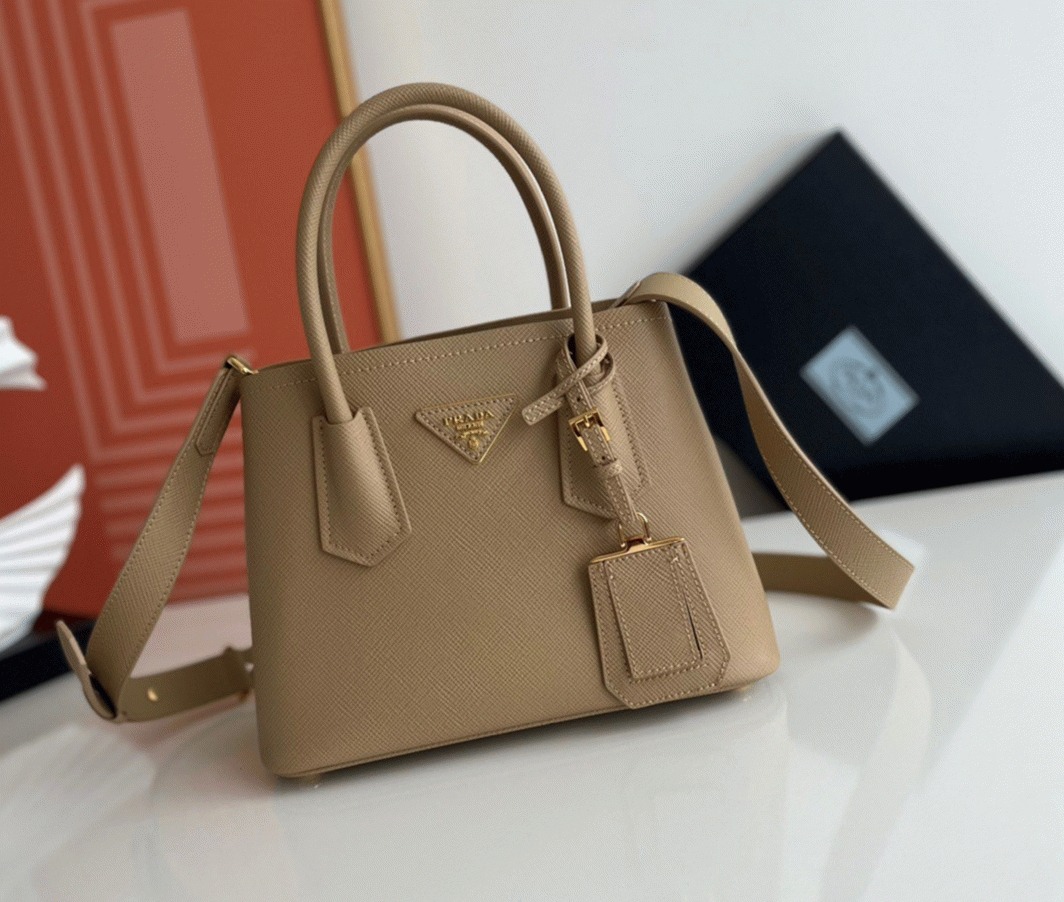 Beige Prada Double Mini Bag Fake angle 5