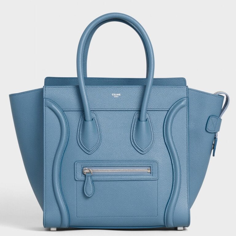 Celine Micro Luggage Tote Bag Knockoff in Slate Blue