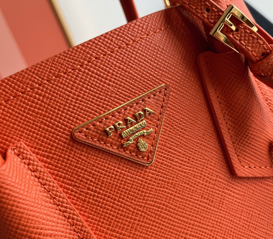 Orange Prada Double Mini Bag Knockoff angle 3