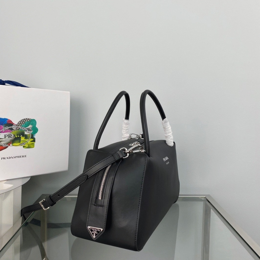 Prada Supernova Medium Top Handle Bag Fake in Black angle 5