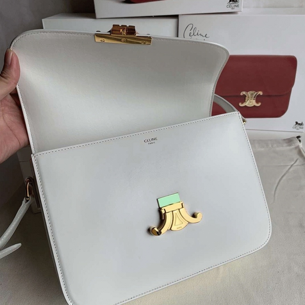 Top Quality Replica Celine Triomphe Large Bag In White angle 2