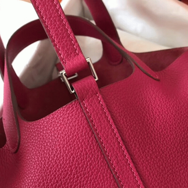 Peach knockoff Hermes Picotin Lock 22cm handbag angle 4