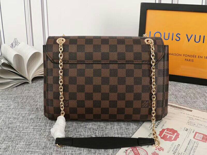 Louis Vuitton Damier Ebene Canvas Vavin PM Bag In Cream angle 4