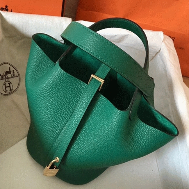 Vert vertigo designer replica Hermes Picotin Lock 22cm handbag