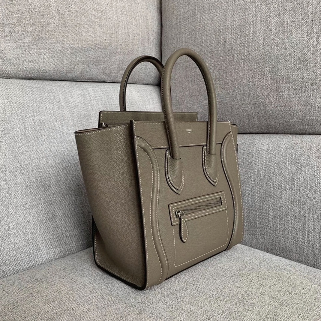 Celine Micro Luggage Tote Bag Knockoff in Souris angle 5