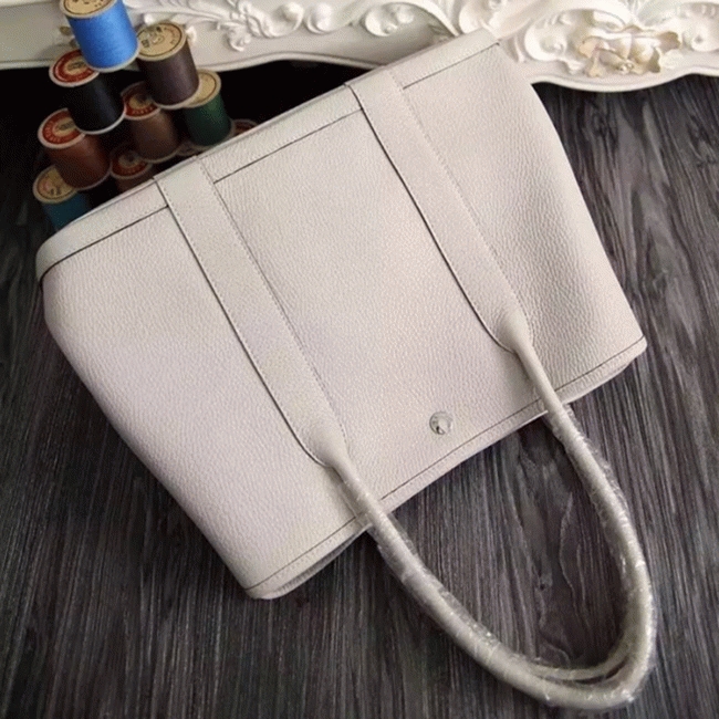 White Top Replica Hermes Garden Party 30cm Crisp Canvas Bag angle 3