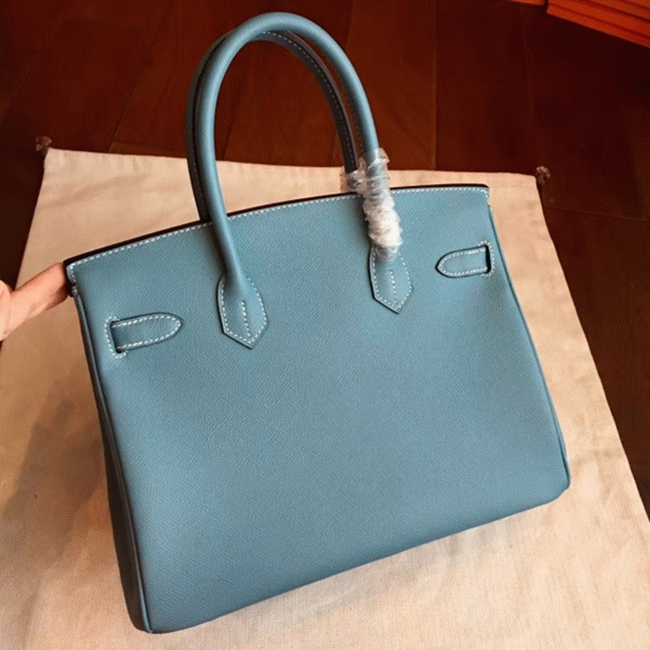Blue Jean Imitation Luxury Hermes Birkin 35cm Handbag angle 5