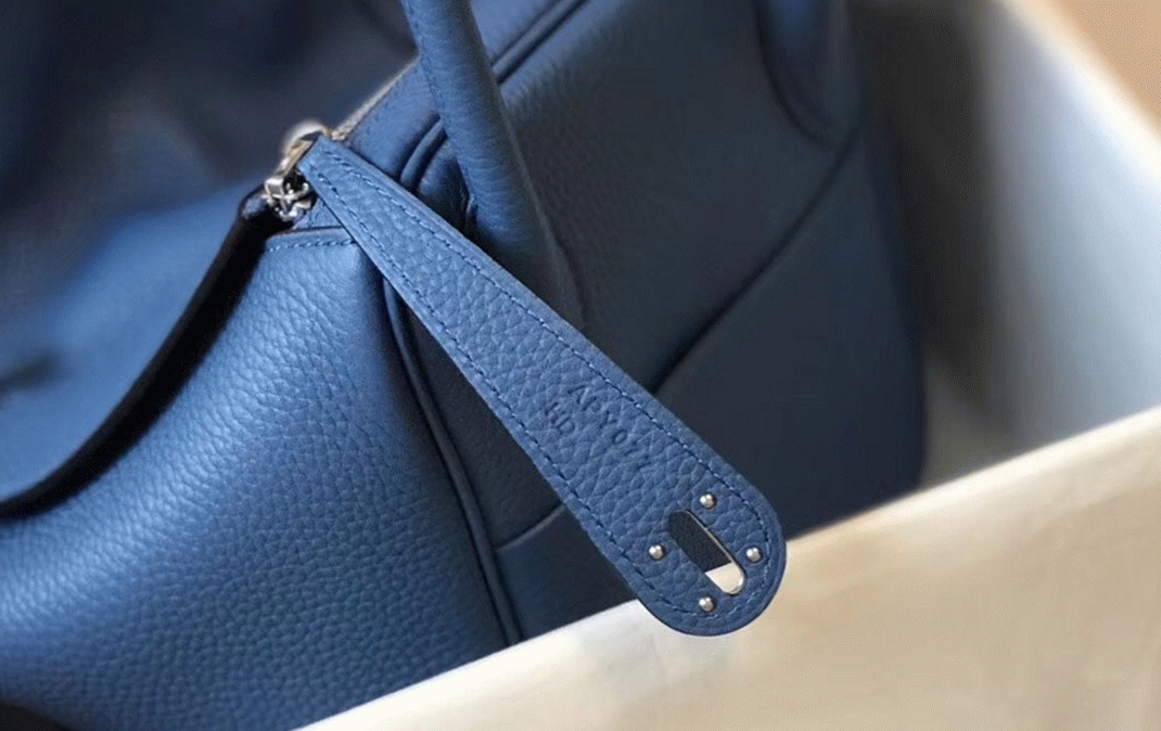 Copy Hermes Lindy 30cm bag in blue agate shade angle 5