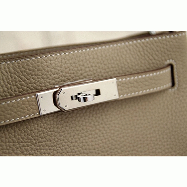 Grey Leather Replica Hermes So Kelly 22cm Soft Leather Shoulder Bag angle 3