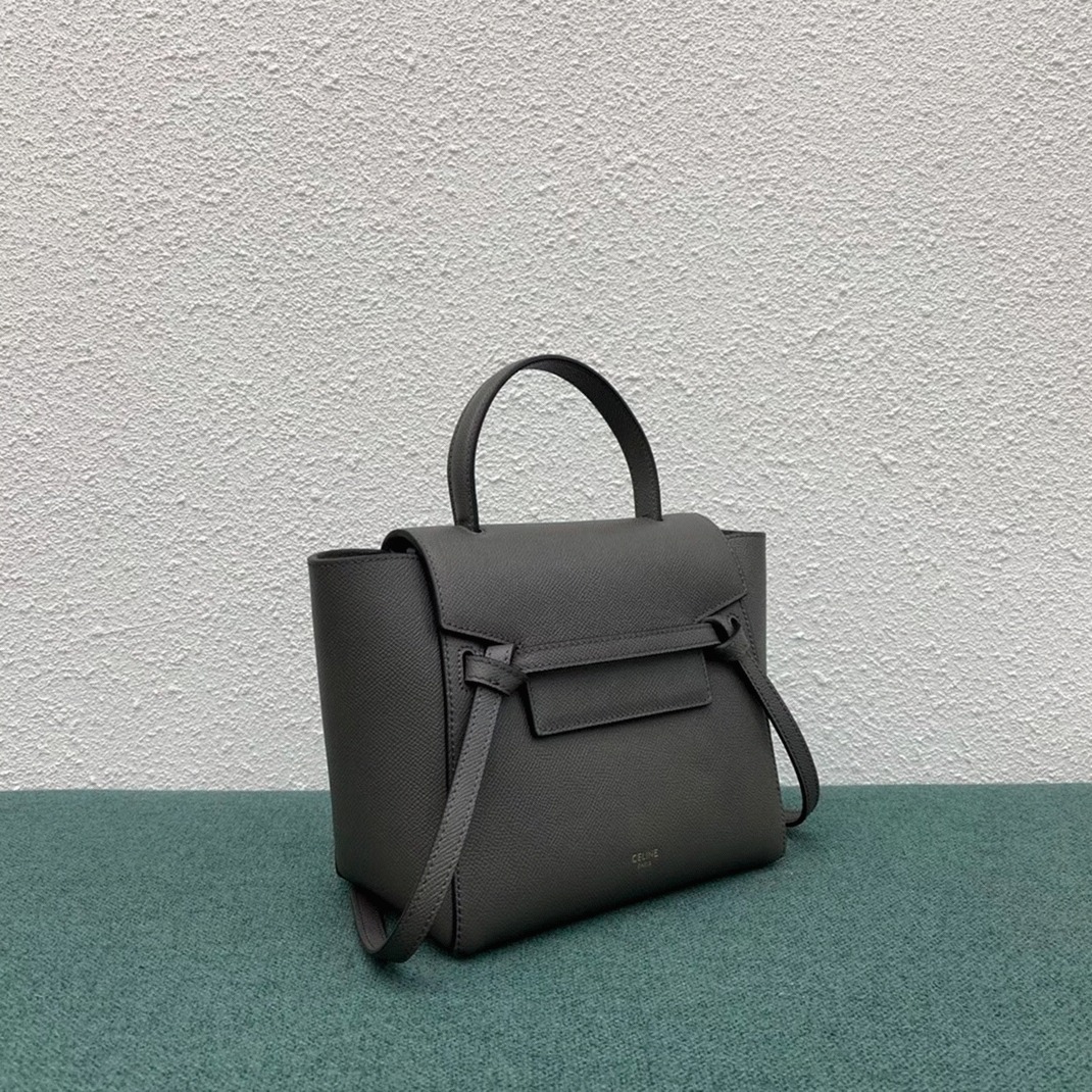Celine Belt Nano Bag Fake in Grey angle 3