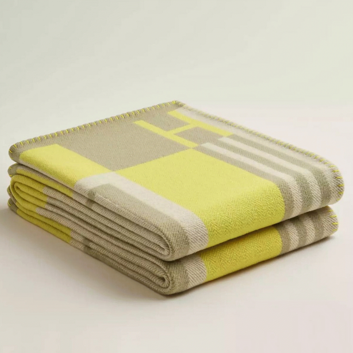 Top replica Hermes Ithaque blanket in tilleul wool and cashmere
