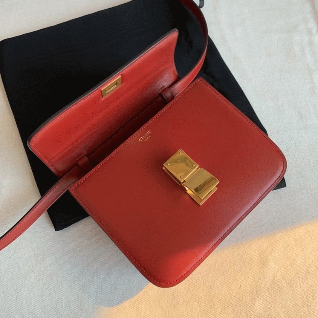 Top Quality Fake Celine Classic Box Teen Bag In Red angle 3