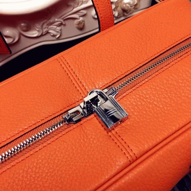 Orange Fake Hermes Victoria II 35cm Bag angle 5