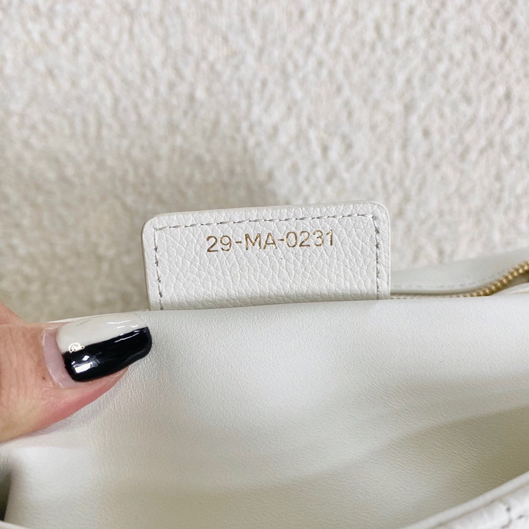 Dior Caro Medium Bag Replica in White angle 4