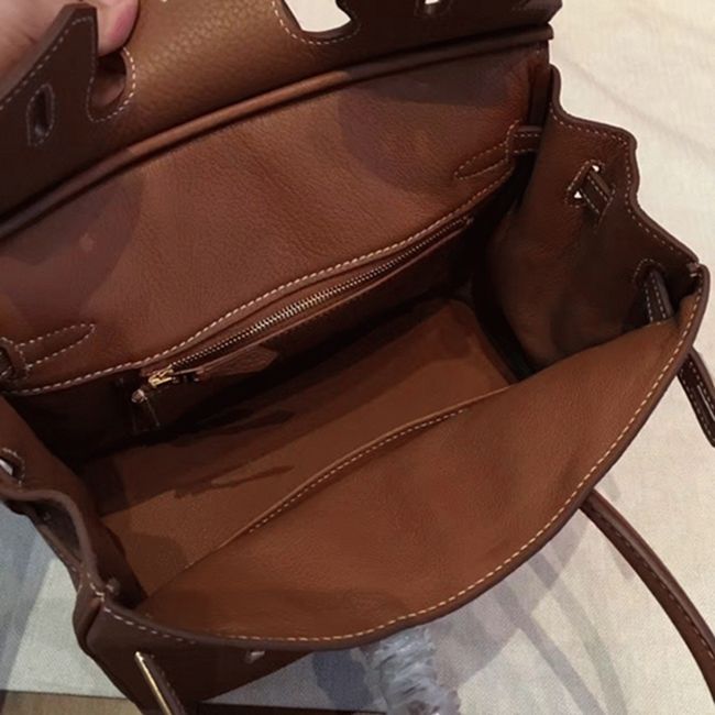 1:1 Premium Brown Hermes Birkin 25cm Fake Bag angle 3