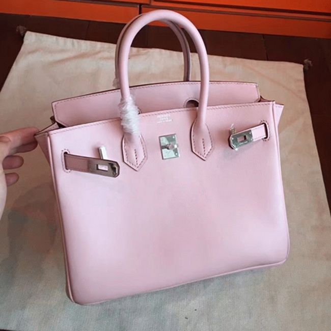 Hermes Birkin 25cm Knockoff in Rose Dragee angle 2