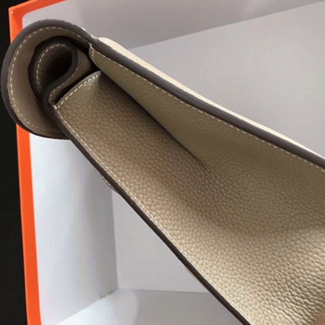 Grey AAA Replica Hermes Halzan Elegant Leather Tote angle 2