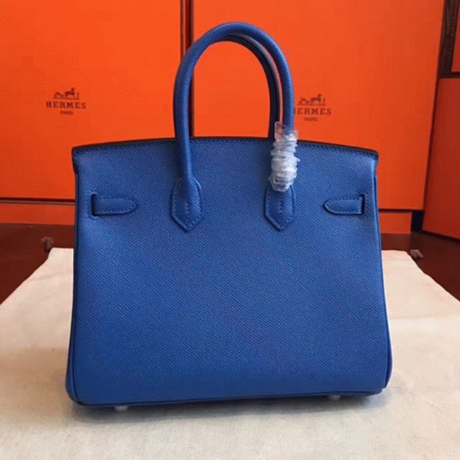 High-Grade Replica Hermes Birkin 25cm in Blue angle 2
