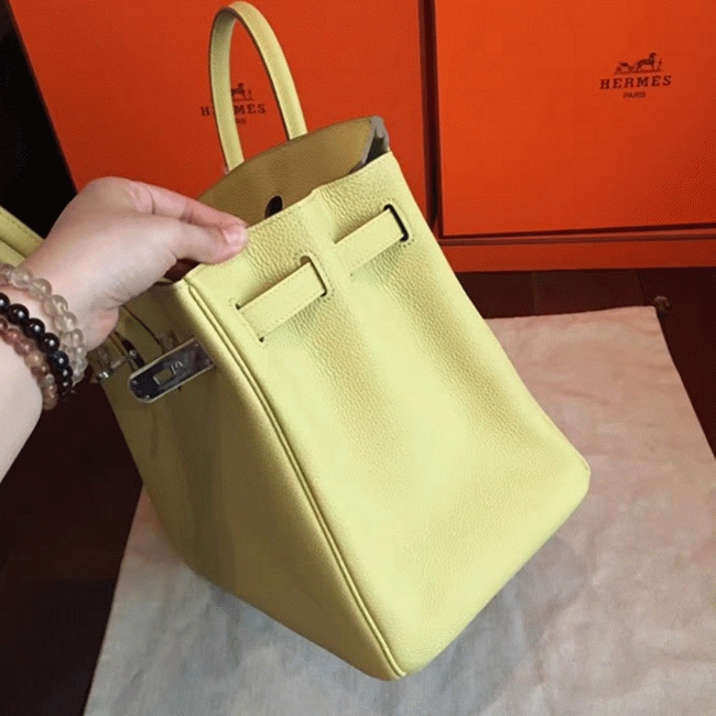 Curry Color Designer Imitation Hermes Birkin 35cm Bag angle 4