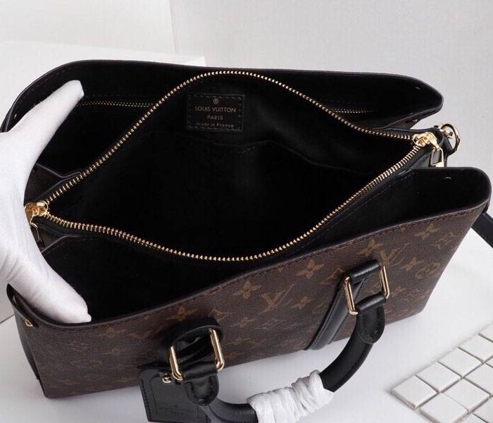 Louis Vuitton Monogram Canvas Soufflot MM Bag In Black angle 5