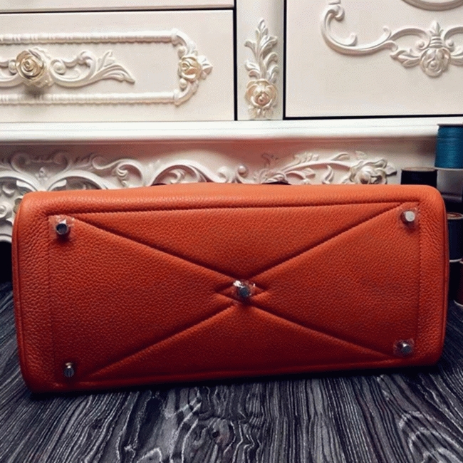 Orange Fake Hermes Victoria II 35cm Bag angle 3