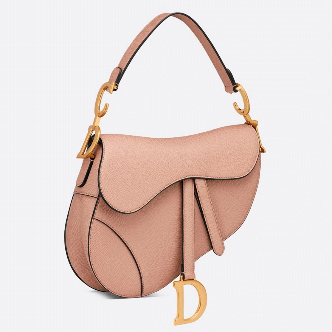 Dior Saddle Bag Fake in Blush Grained Calfskin