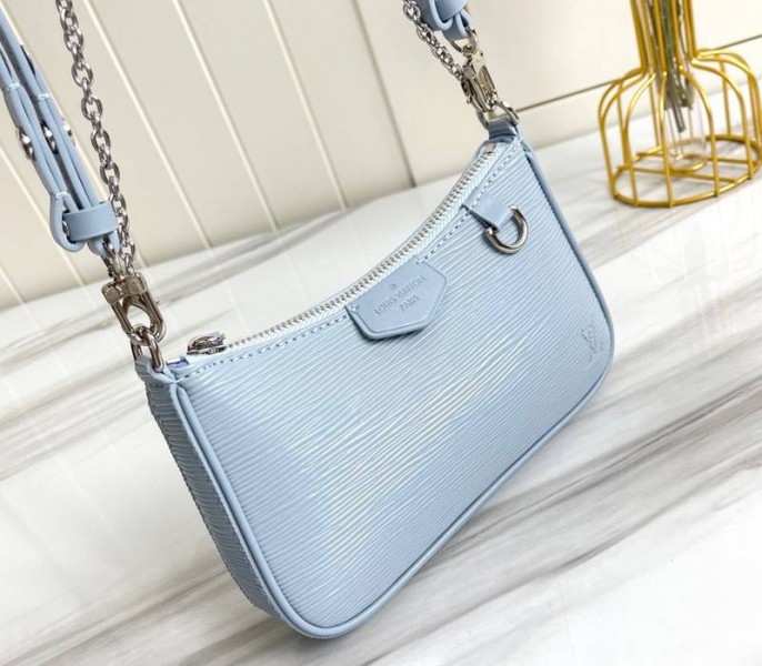 Louis Vuitton Epi Leather Easy Pouch On Strap In Bleu Celeste Blue angle 2