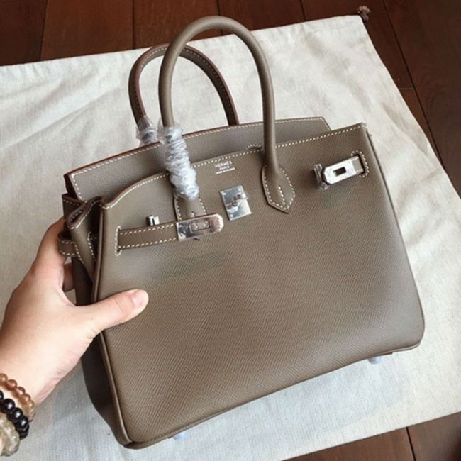 Etoupe Hermes Birkin 25cm Excellent Replica angle 3